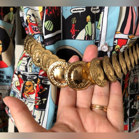 Vintage stretchy coins belt golden - Picture 5 of 9